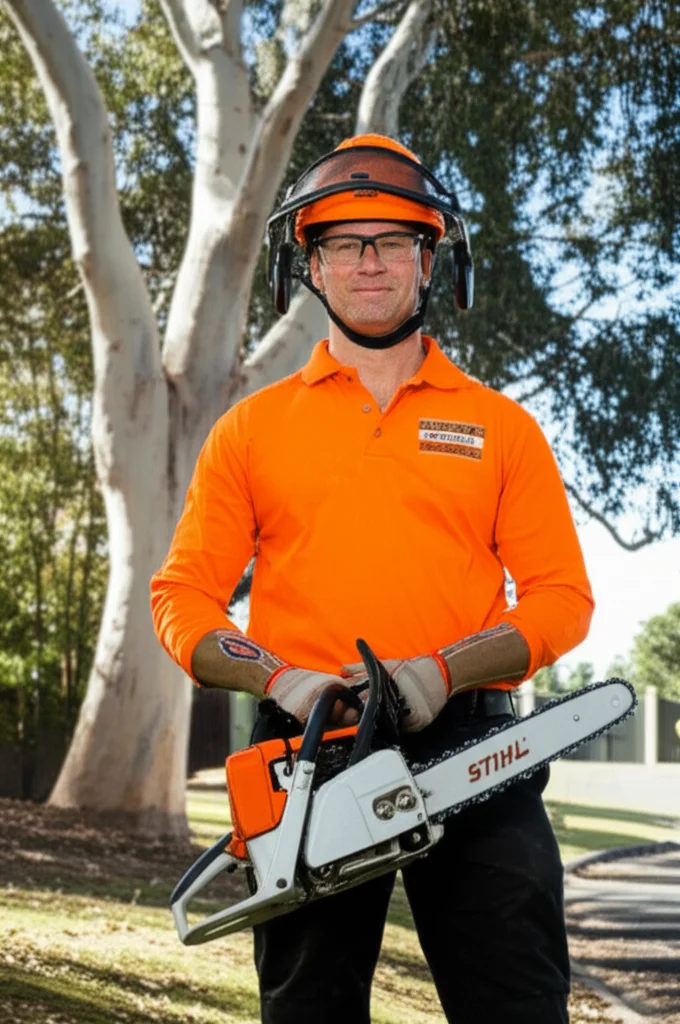 Chartered accountant reviewing arborist business finances